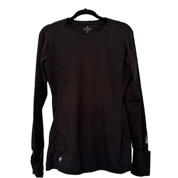 Athleta Women’s Long Sleeve Performance Running Top Black Size Small - Picture 1 of 6